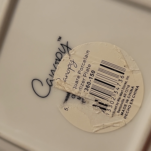 Canopy White Appetizer Candle/Plant Porcelain Square Plate Versatile - Picture 2 of 5